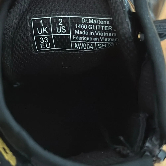 Dr Martens sz 2 patent leather glitter side zip boots wear shown good condition - Picture 9 of 10